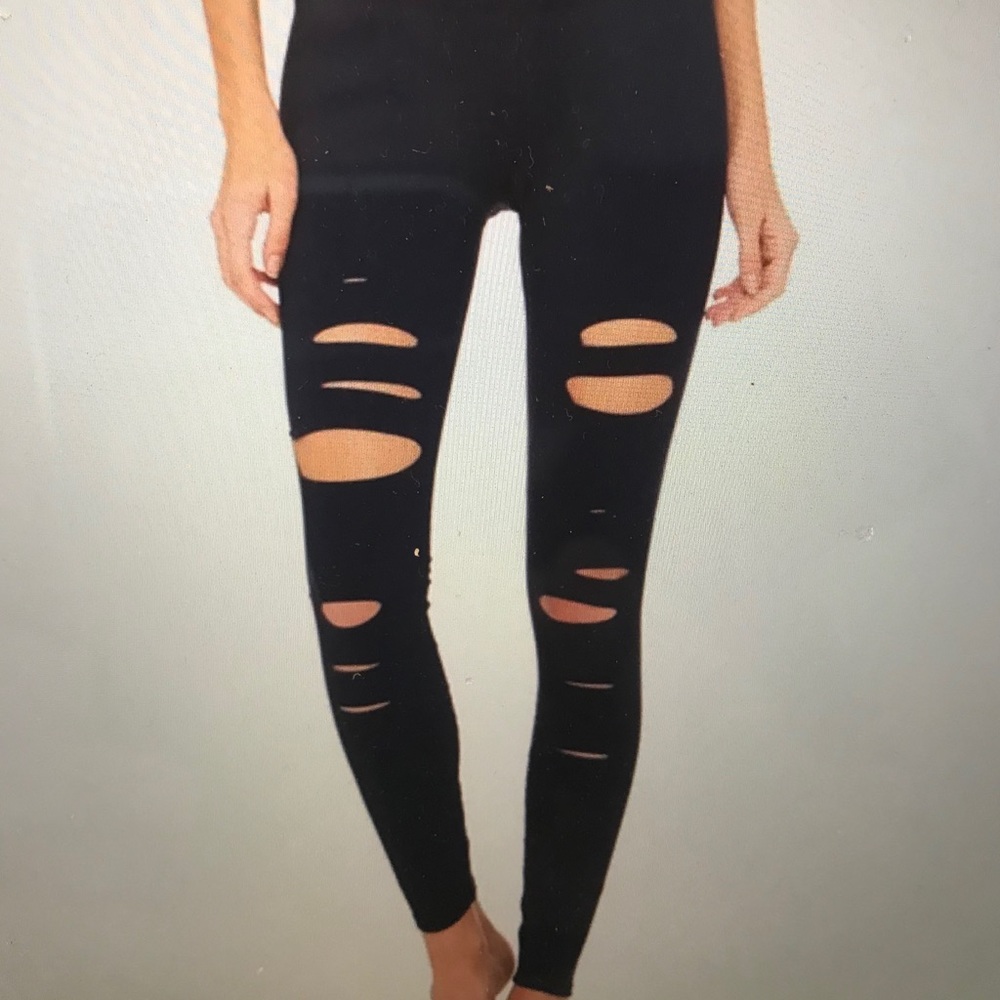 ALO Yoga Rich Navy Ripped Warrior Leggings